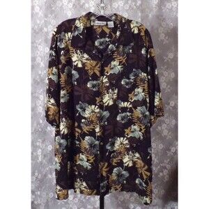 Vintage 90s Hawaiian Shirt 1990s Hibiscus Tropical Summer Resort Rayon Size XL
